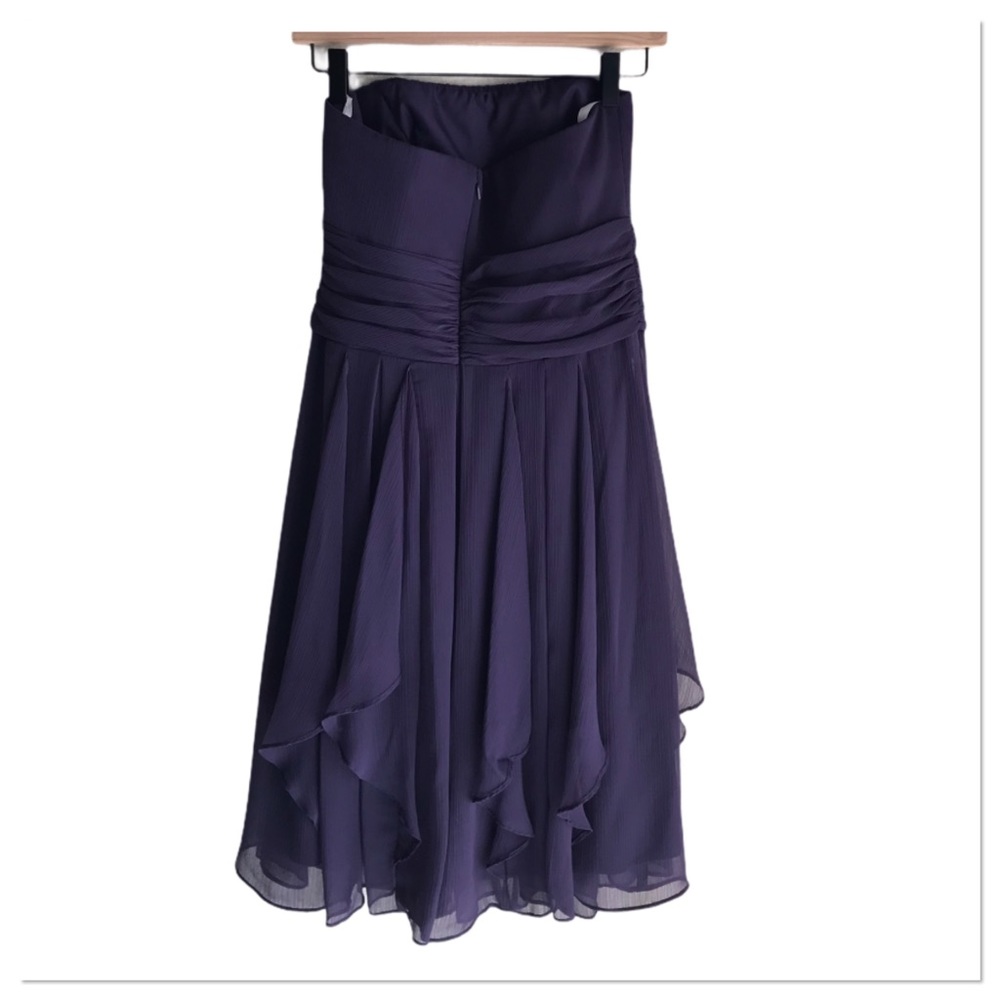 David’s Bridal Strapless Crinkle Chiffon Dress 6 - Picture 5 of 10